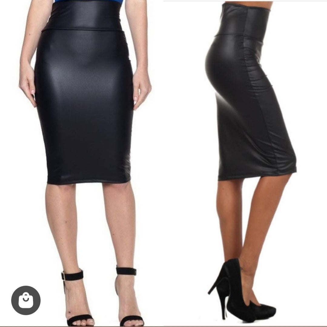 The Faux Leather Pencil Skirt
