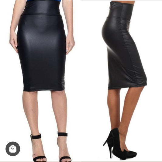 The Faux Leather Pencil Skirt