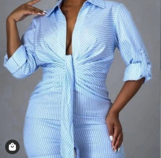 The Pinstripe Romper