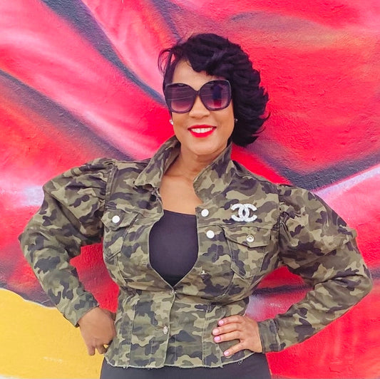 The Camo Puff Sleeve Jacket